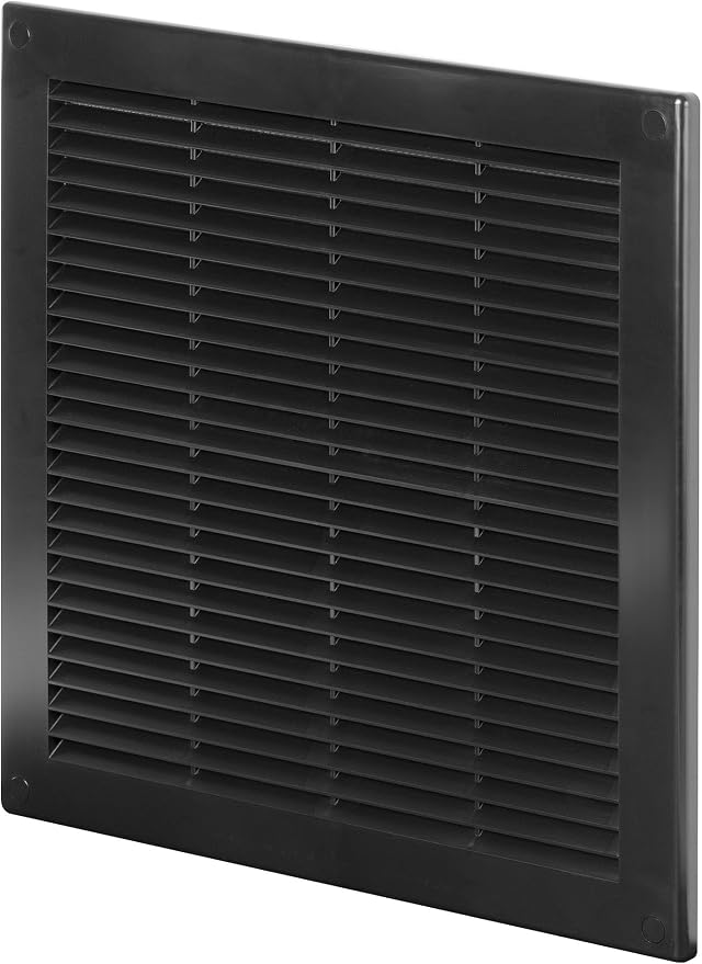 Awenta 10" x 10" Inch Square Plastic Black Ventilation Grille by Awenta