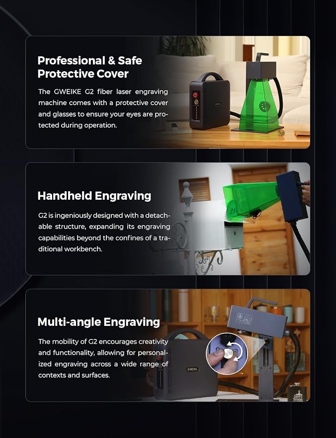 GWEIKE G2 Pro 30W Fiber Laser Engraver, 15000mm/s Fast Laser Engraver Machine - Image 8