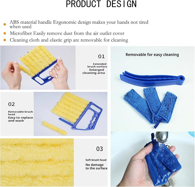 Washable Blind Cleaner Tool, Blind Duster, Microfiber Dusting Brush - Image 7