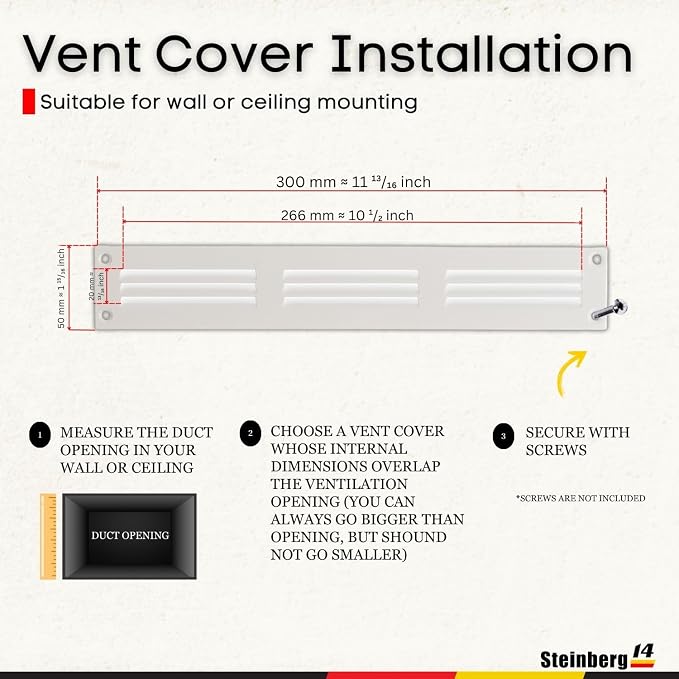 Steinberg14 White Vent Cover 10x1 - Image 5