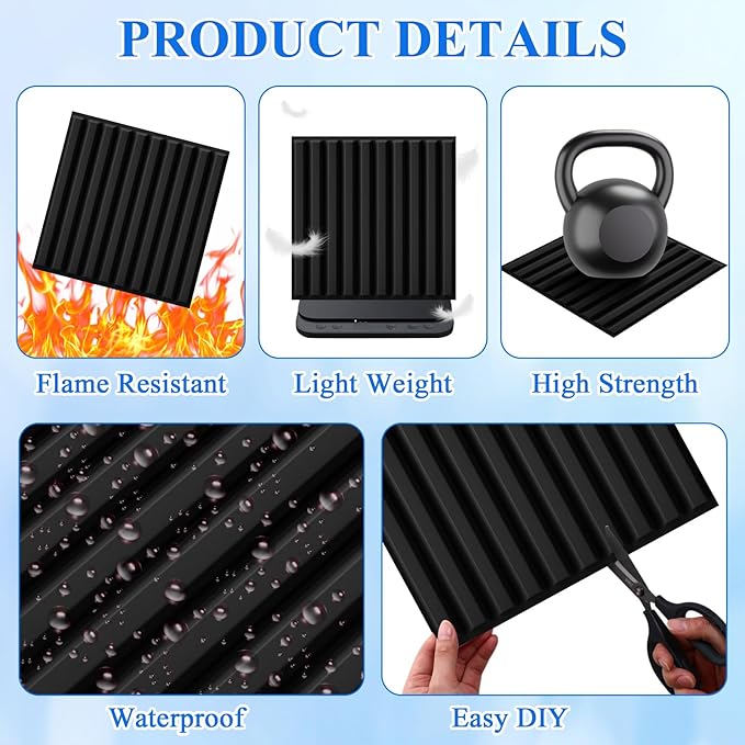Nuanchu 90 Pcs 3D Slat Wall Panels, Paintable Waterproof Textured Tiles - Image 3