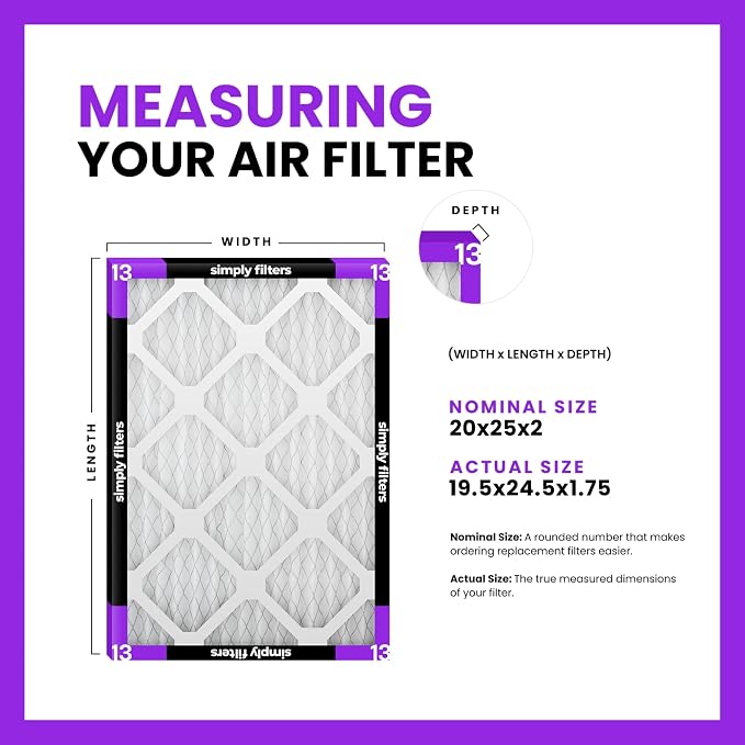 Simply 20x25x2 Air Filter, MERV 13, 12 Pack, Furnace Air Filter - Image 2