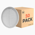 50-Pack 8" Round Air Vent Cover – White Plastic Soffit Air Vent Deflector by HVACOV