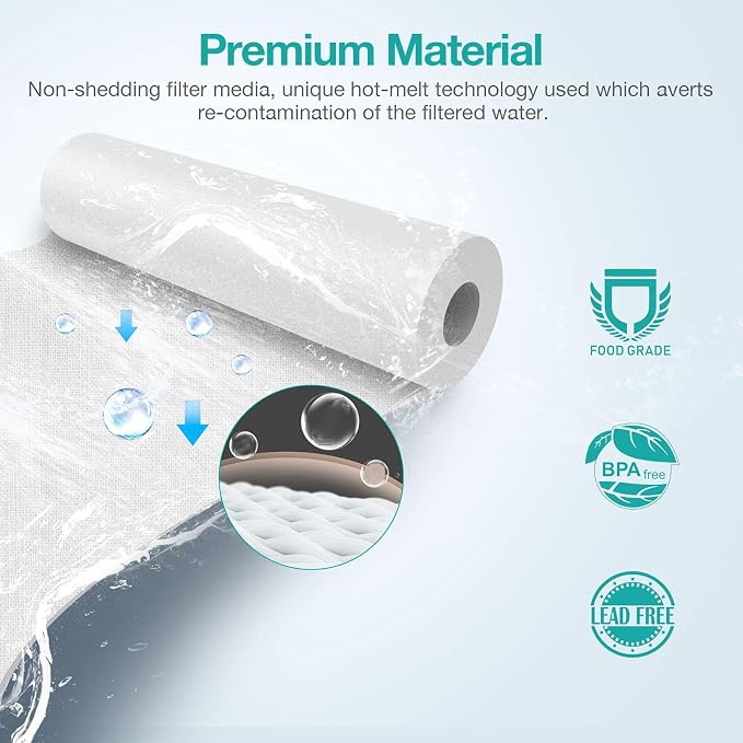 SimPure 5 Micron 10" x 2.5" Whole House Sediment Water Filter Cartridge - Image 4