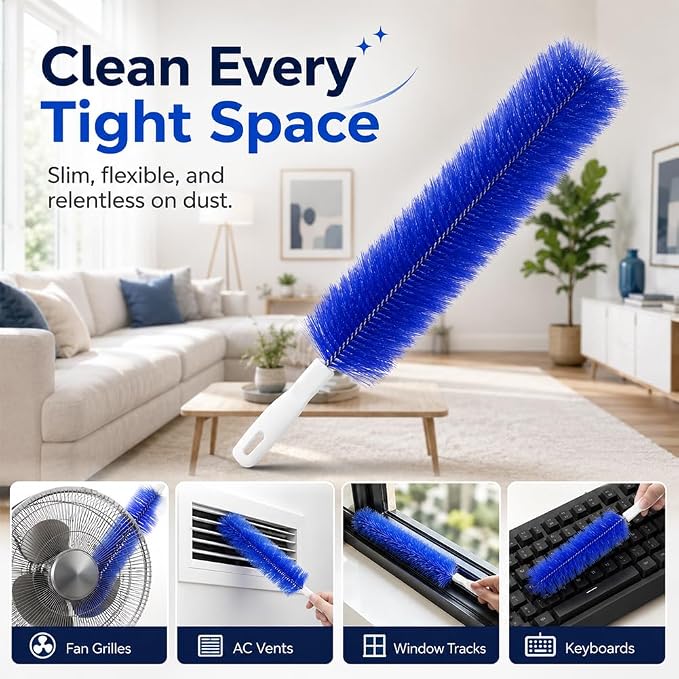 Fan Cleaning Brush, 2027 New Fan Brush, Bendable Microfiber Head, Reusable Dust - Image 2