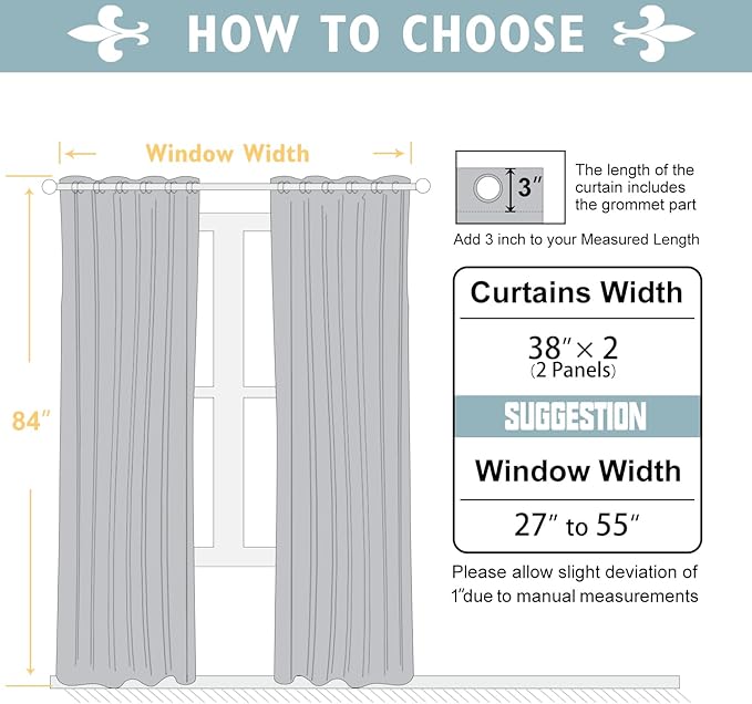 ChrisDowa 100% Blackout Curtains 84 inch Long for Bedroom with Black Liner, 2 Thick Layers Total Blackout Thermal Insulated Grommet Window Curtains 2 Panels Set (Aqua, 38 x 84 Inch)