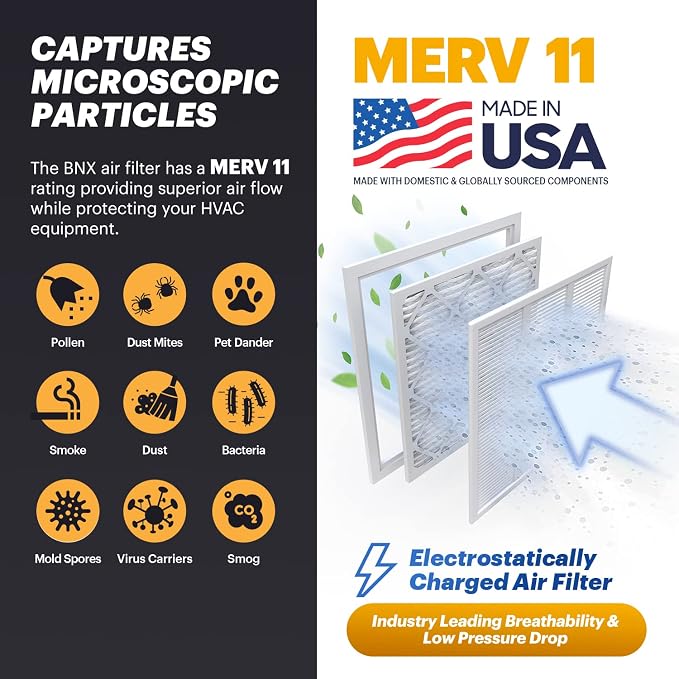 BNX 16x20x1 MERV 11 Air Filter 12 Pack - Image 3