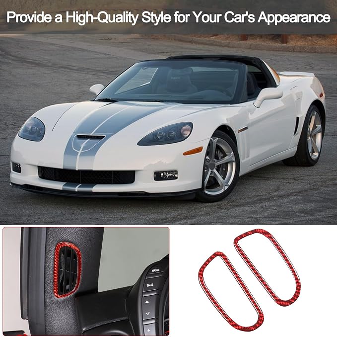 PIUGILH Carbon Fiber A-Pillar Air Vent Outlet Frame Panel Cover Trim Interior - Image 6