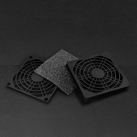 6 Pcs Black Cooling Fan Filter 80 mm Square Plastic Case Fan Filter Cover PC - Image 4