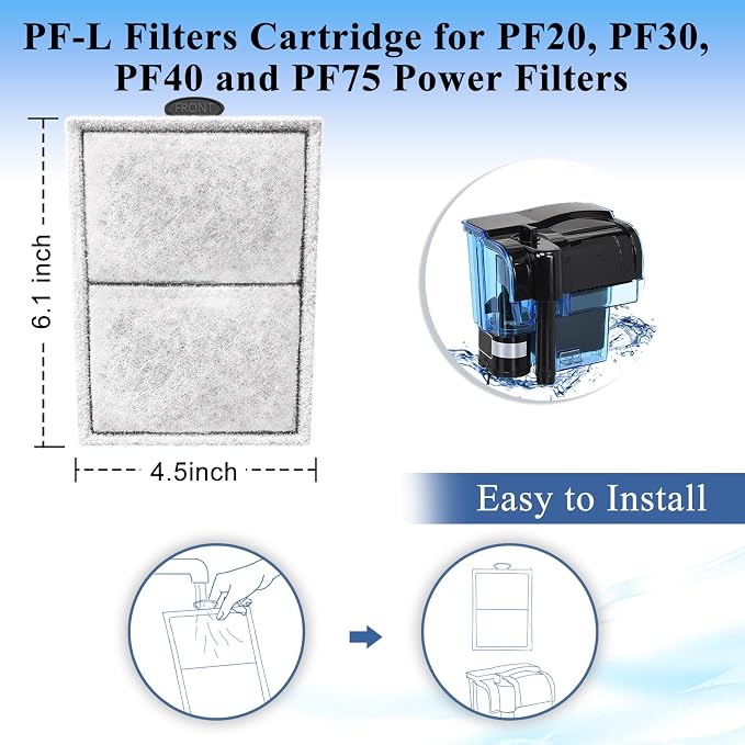 Pryitier 9 Pack PF-L Filter Cartridges Replacement Fish Tank Refill - Image 2