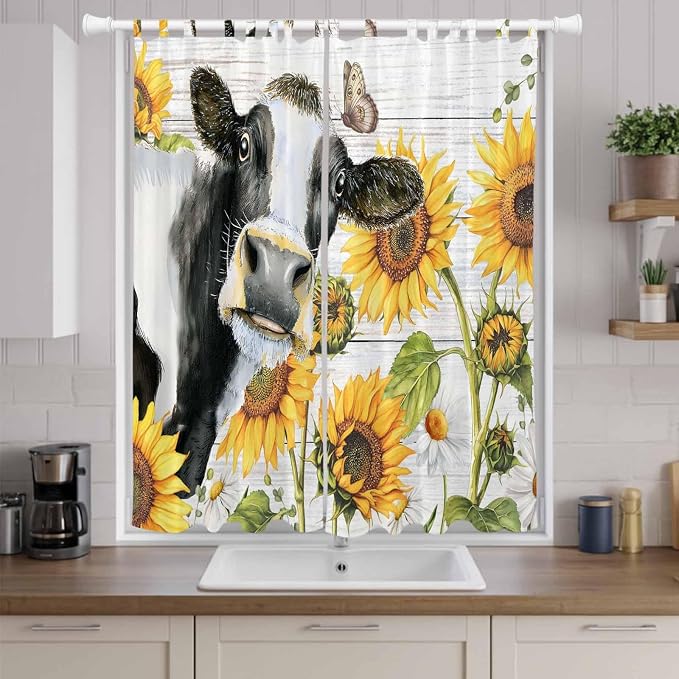 Retro Farmhouse Floral Living Room Curtains 96 Inch Length, Window Curtains Tab - Image 9