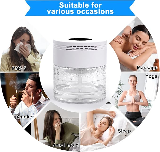 Water Air Purifiers for Home, Water Based Air Purifiers, Quiet 3-Speed Air - Image 7