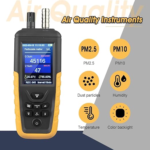 Dust Particle Counter Air Quality Monitor High Sensitivity 3-Channel - Image 3