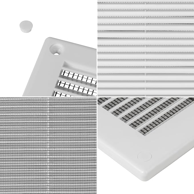 8 x 8 Inch White Air Vent Cover – Plastic Square Air Vent Grill Cover - Image 7