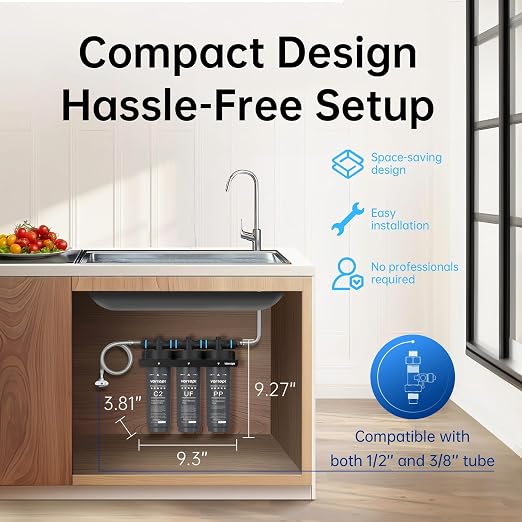 Vortopt Under Sink Water Filter, NSF Certificated Under Sink Water Filtration - Image 4