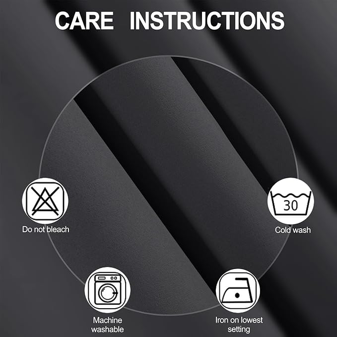 LEMOMO Dark Grey Blackout Curtains 42 x 54 Inch Length Set of 2 Panels Grommet Bedroom Curtains for Living Room