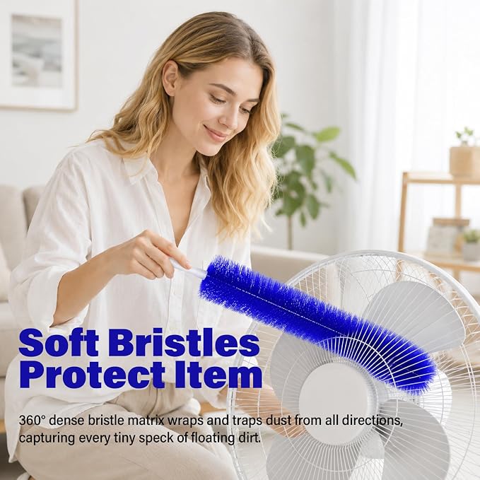 Bendable Microfiber Head, 2026 New Fan Cleaning Brush Reusable Dust Remover - Image 5