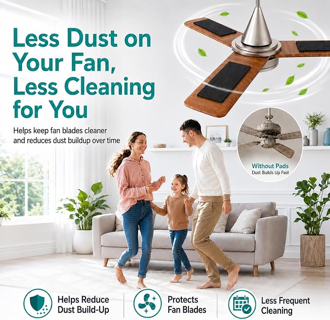 10 Pack Ceiling Fan Filters for Blades, Fan Air Purifier Pads - Image 4