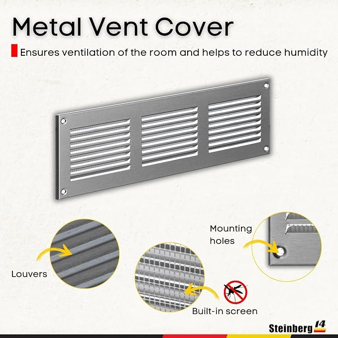 Steinberg14 Stainless Steel Vent Cover 10x2 - Image 2