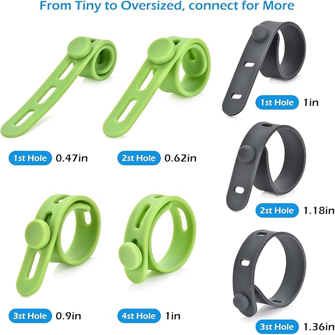 24 Pcs Silicone Cable Ties, Cord Organizer Ties, Cord Ties Reusable, Cord Wrap - Image 7