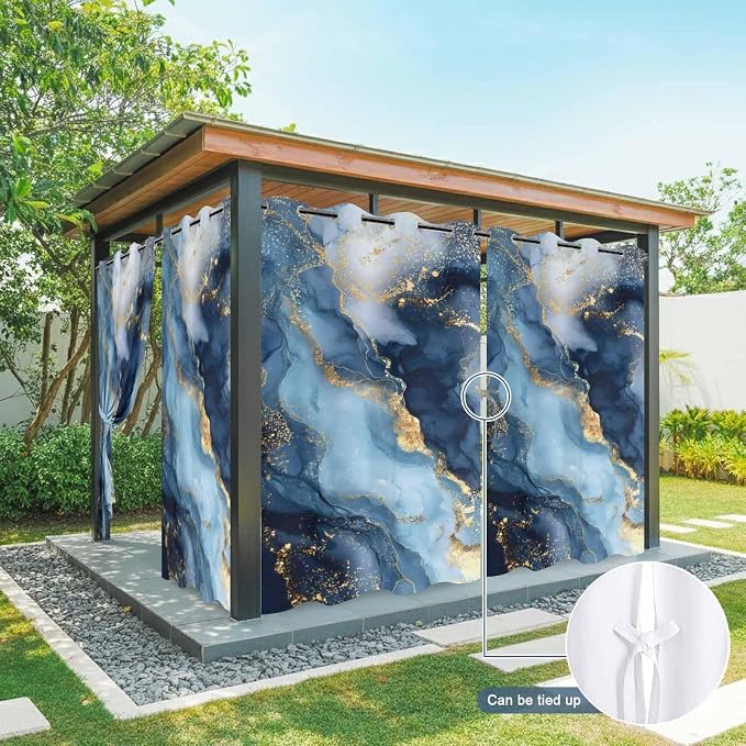 Marble Texture Outdoor Curtains - Image 7