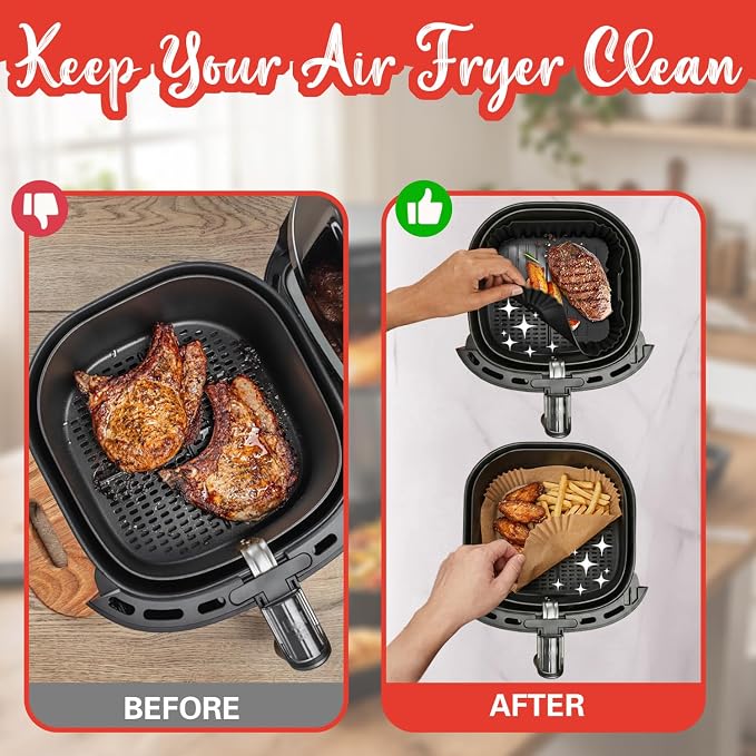Air Fryer Accessories for Chefman 8Qt 9Qt, 7-9QT Air Fryer Silicone Liners - Image 3