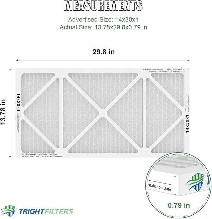 14x30x1 Air Filter 4 Pack, MERV 8 Pleated Dust Defense Air Filters Replacement - Image 2