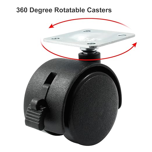 4pcs 1.5 Inch Swivel Caster Wheels, Heavy Duty Swivel Plate Casters Wheel - Image 3
