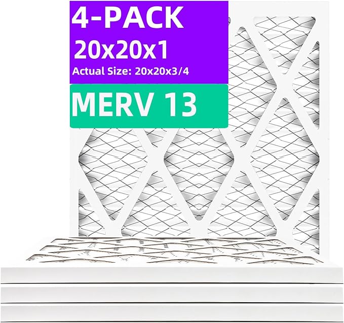 20x20x1 MERV 13 Pleated Air Filter MPR 1900 & FPR 10, Furnace Air Filters by Qingzhug