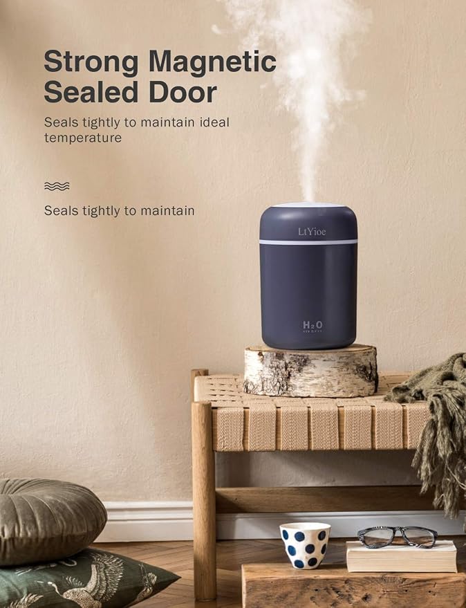 LtYioe Colorful Cool Mini Humidifier, USB Personal Desktop Humidifier - Image 3