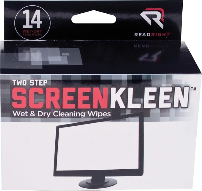 Advantus Kleen and Dry Screen Cleaning Wipes, 14 Twin Packs per Box by Read+Right