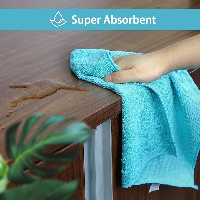 HOMEXCEL Microfiber Cleaning Cloth, 5 Pack Cleaning Towels - Image 4