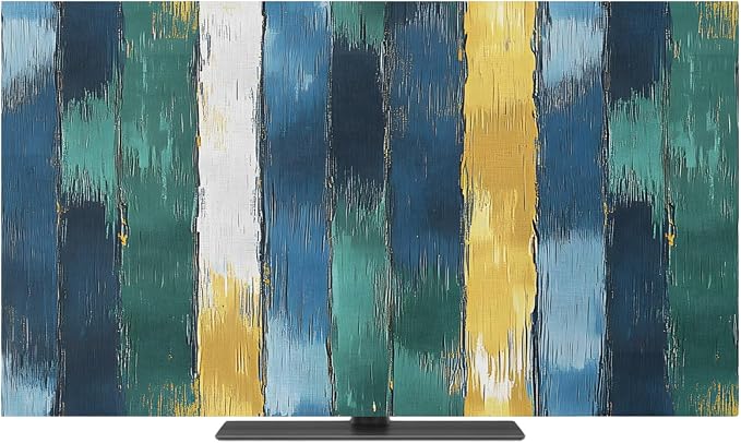 Abstract Color Splicing Ombre Art Indoor TV Cover, Elastic TV Screen Protector - Image 2