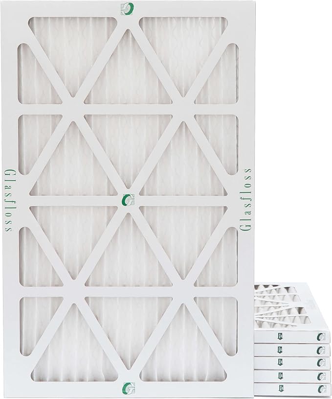 Glasfloss 12x20x1 MERV 10 Pleated Air Filters Box of 6. Actual Size: 11-1/2 x by Glasfloss