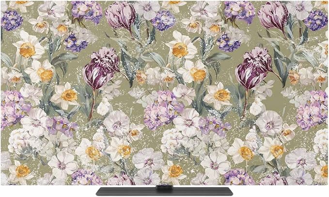 Vintage Blossom Floral Country Indoor TV Cover, Elastic TV Screen Protector by Unknown