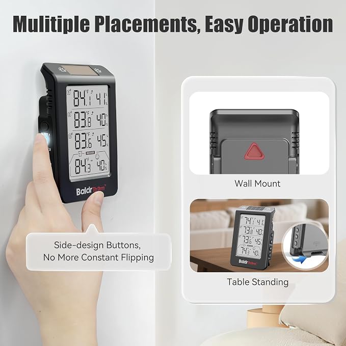 BaldrTherm Indoor Outdoor Thermometer Wireless, Temperature Humidity Monitor - Image 9