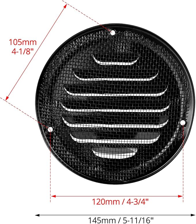 QWORK 4" Black Soffit Vent Cover - Image 6
