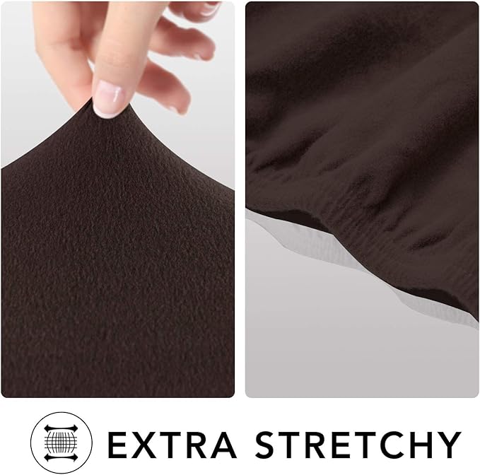 PureFit Super Stretch Chair Sofa Slipcover – Spandex Non Slip Soft Couch Sofa Cover, Washable Furniture Protector with Non Skid Foam and Elastic Bottom for Kids, Pets （Chair, Chocolate）