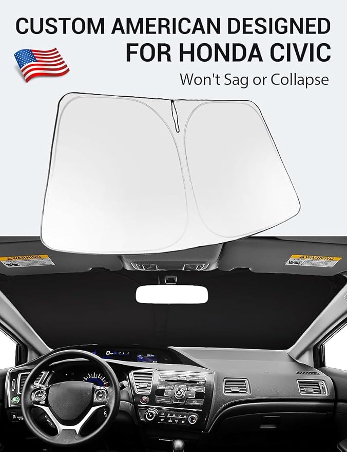 Proadsy 2026 Upgrade Windshield Sun Shade Custom Fit 2012-2015 Civic Foldable - Image 2