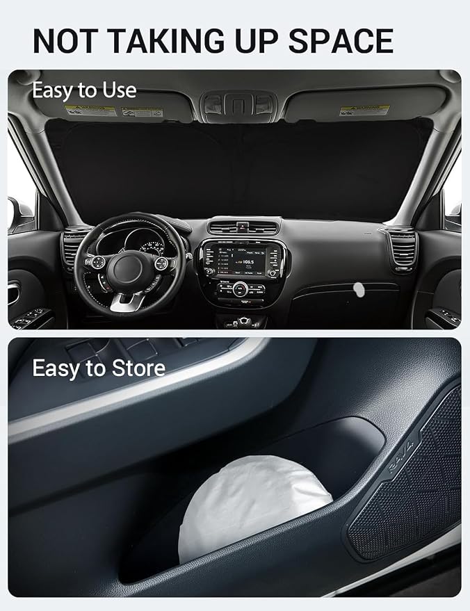 Proadsy 2026 Upgrade Windshield Sun Shade Custom Fit 2014-2019 Kia Soul - Image 9