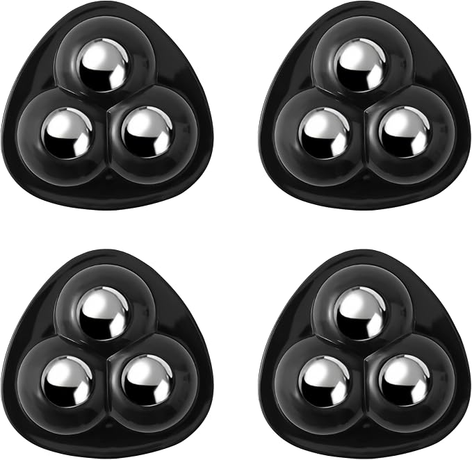 Black Four Piece Self-Adhesive Wheel Set（3Beads）, 360 Degree Rotating Universal by Unknown