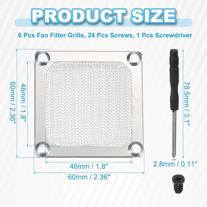 PATIKIL 60mm Fan Filter Grill - Image 2