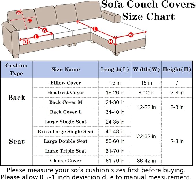 Soothing Home Sofa Covers, Sofa Hero Covers, Wear-Resistant Universal Couch Covers Washable Stretch Sectional Couch Cushion Covers (Grey,Pillow Cover)