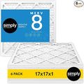 Simply 17x17x1 Air Filter, Merv 8, 6 Pack, by SimplyFilters