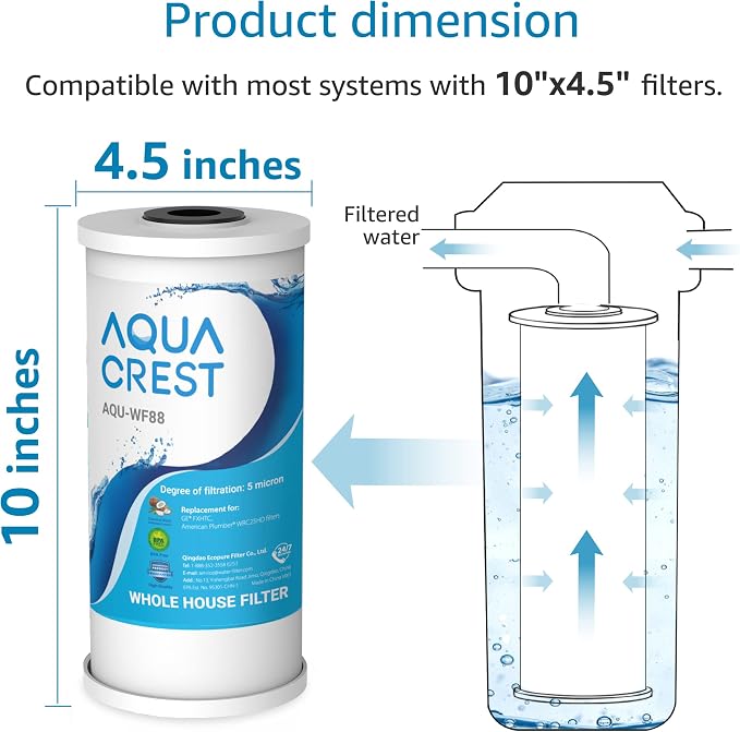 AQUA CREST FXHTC Whole House Water Filter, Well Water Filter Replacement - Image 2