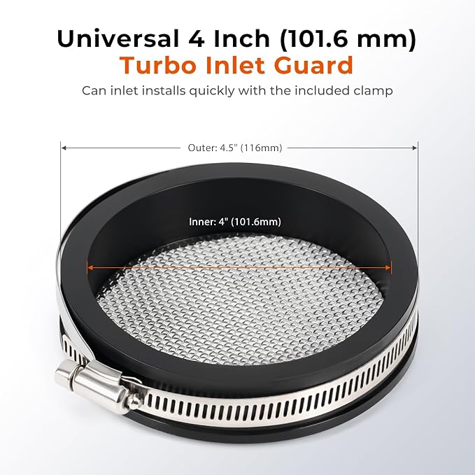 4" Turbo Inlet Screen 304 Stainless Steel Mesh Filter, Universal 4 inch Turbo - Image 6