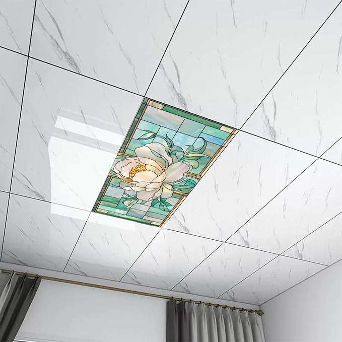 2 Pack Magnolia Stained Glass Fluorescent Light Cover - Image 7