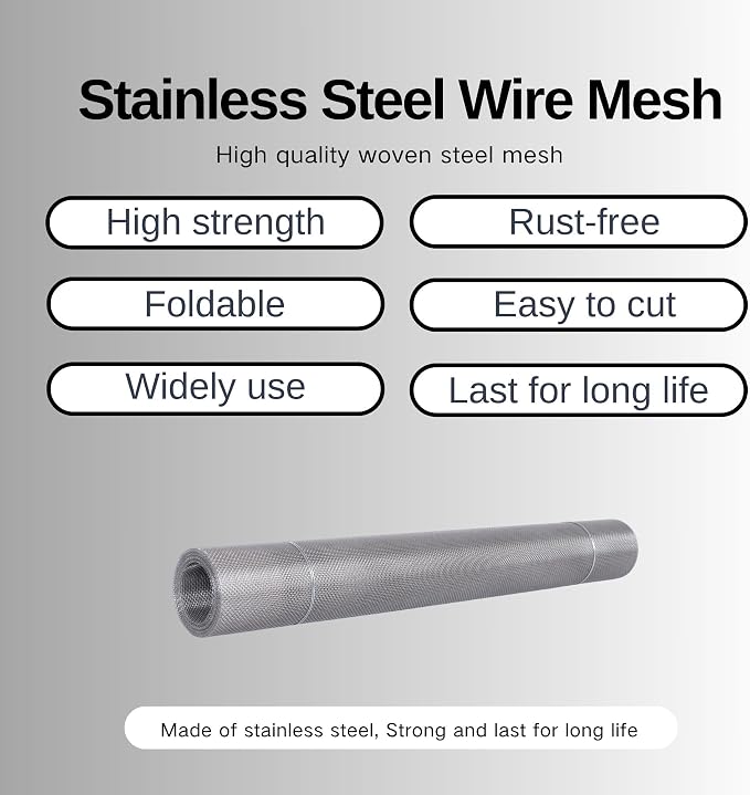 20 Mesh Stainless Steel 304 Wire Mesh Fence Screen 23.5 inches x 10 feet - Image 6