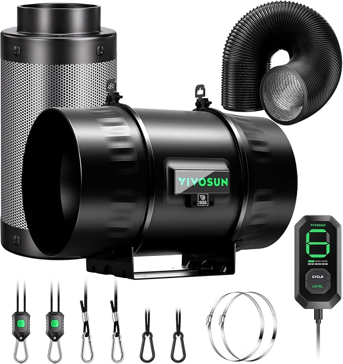 VIVOSUN Smart Air Filtration T8 Kit 8", AeroZesh T8 Inline Duct Fan by Unknown