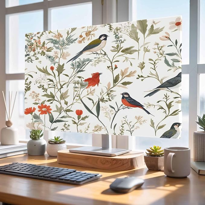 Spring Orange Flowers Birds Indoor TV Cover, Elastic TV Screen Protector Farm - Image 5